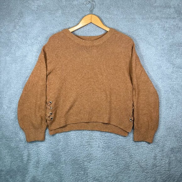 SO Goods For Life‎ Women sweater Mustard Causal Pullover Medium Long Sleeve Crew - Picture 1 of 11